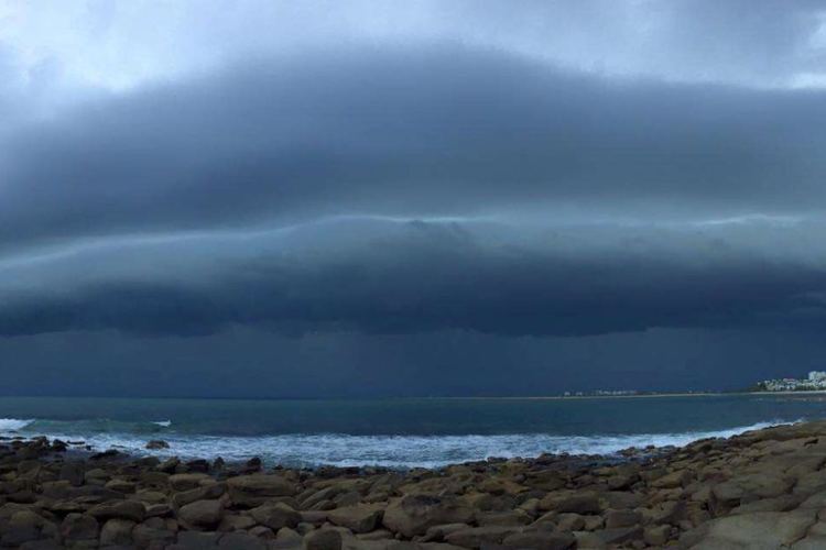 Storm cell The storm cell looking south from Kings Beach at Caloundra ABC