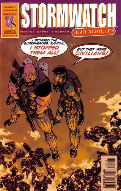 The cover of Stormwatch: Team Achilles, issue number twenty-two, featuring Benito Santini and Jukko Hämäläinen