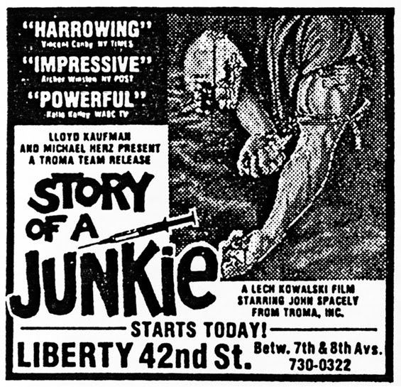 Story of a Junkie TEMPLE OF SCHLOCK Movie Ad of the Week GRINGO 1985 aka STORY