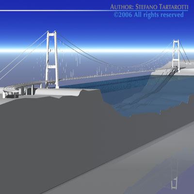 Strait of Messina Bridge Strait of Messina bridge 3D Model 3DS DXF CGTradercom