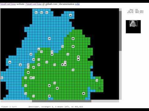 Strategic Conquest StratConClone Player1 AI vs Player2 AI verson 044 YouTube