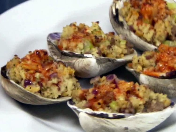Stuffed clam Sausage and Herb Stuffed Clams Recipe Robert Irvine Food Network