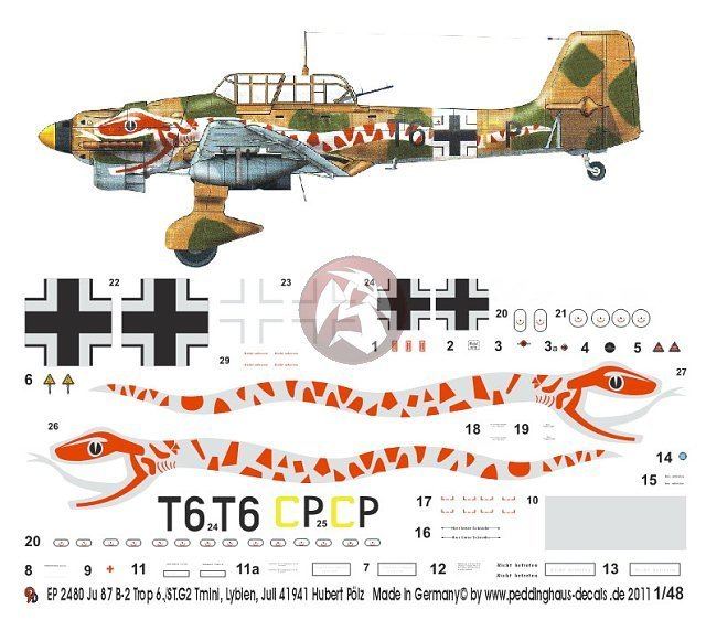 Sturzkampfgeschwader 2 Peddinghaus 148 Ju 87 B2 Trop Markings Hubert Plz 6StG 2 Libya