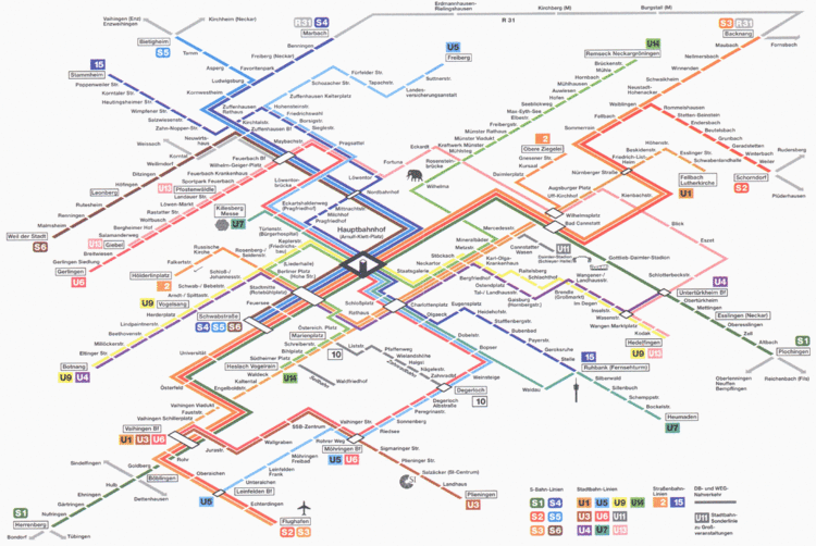 Stuttgart S-Bahn VVS Trains Network Plan Stuttgart