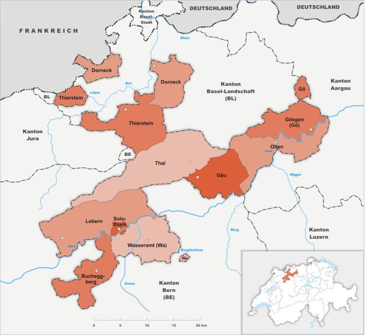 Subdivisions of the canton of Solothurn