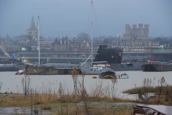 Submarine U-475 Black Widow The submarine seen from Rochester castle Picture of U475 Black