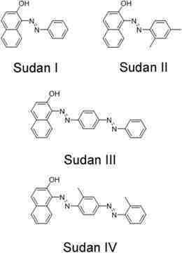 Sudan IV Chemical structures of Sudan I Sudan II Sudan III and Sudan IV