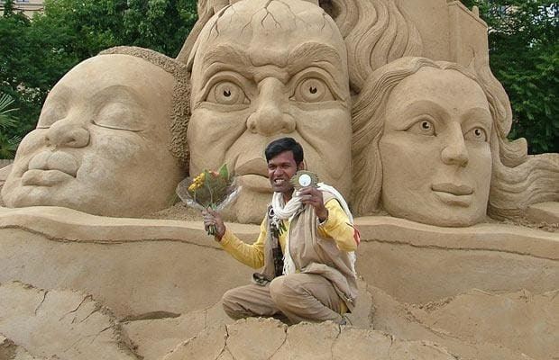 Sudarsan Pattnaik Sand sculptures by Sudarsan Pattnaik from India Telegraph