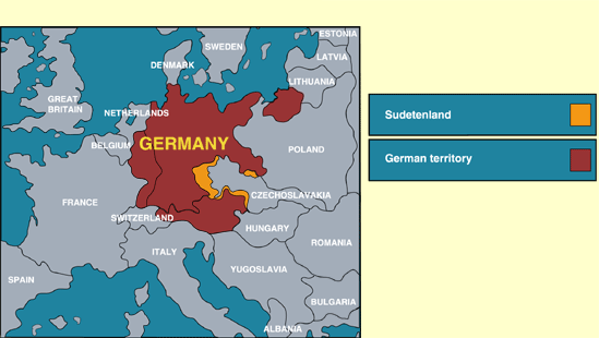 Map of Germany territory featuring its surrounding regions.