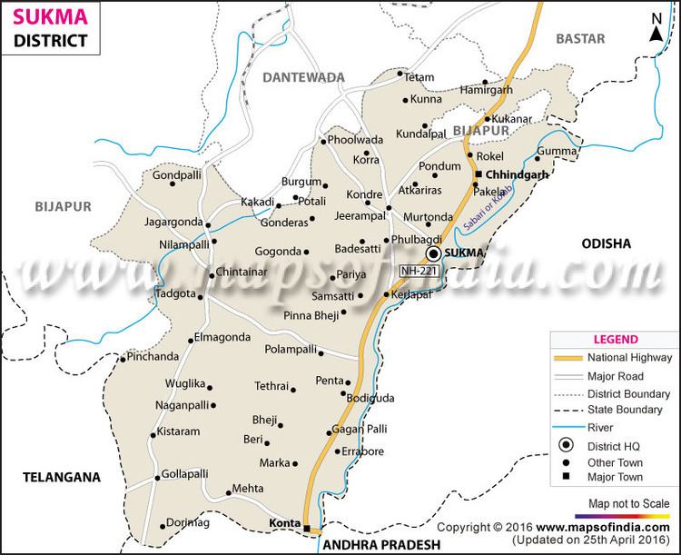 Sukma district Sukma District Map