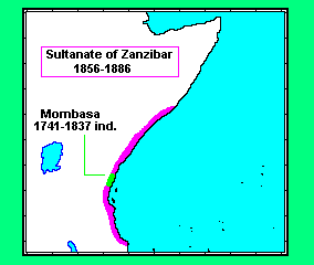 Sultanate of Zanzibar WHKMLA Historical Atlas Zanzibar Page