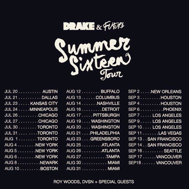 Summer Sixteen Tour Drake and Future Are Connecting for the quotSummer Sixteenquot Tour Complex