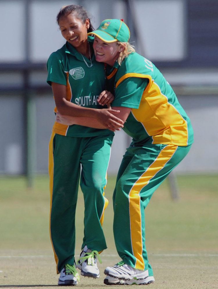 Sunette Loubser Shabnim Ismail and Sunette Loubser celebrate a wicket Photo ICC