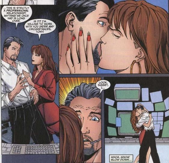 Sunset Bain How many woman has Iron Man Tony Stark kissed Iron Man Comic Vine