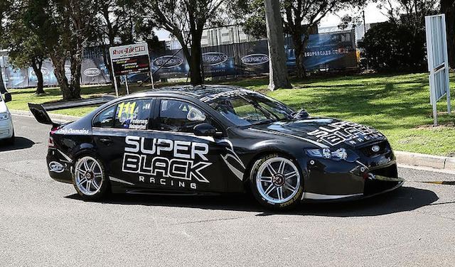 Super Black Racing Super Black Falcon on display at Sandown Speedcafe