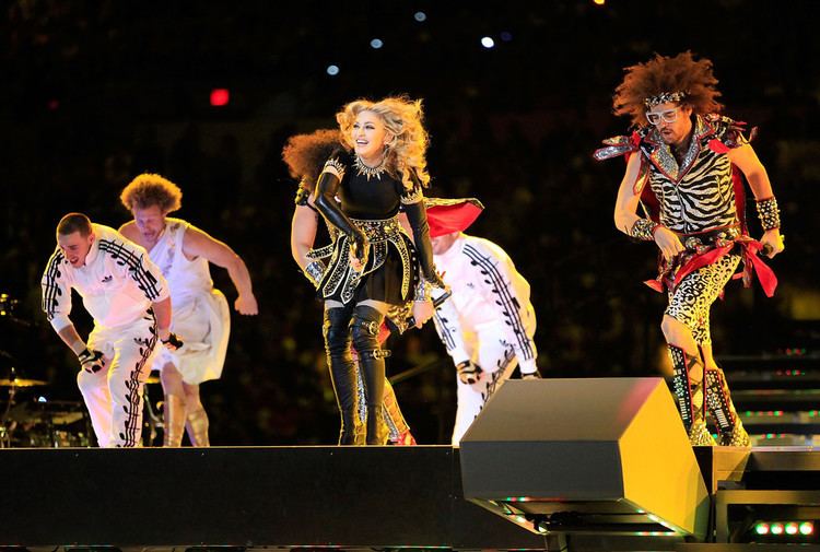 Super Bowl XLVI halftime show Madonna and Stefan Gordy Photos Photos Bridgestone Super Bowl XLVI