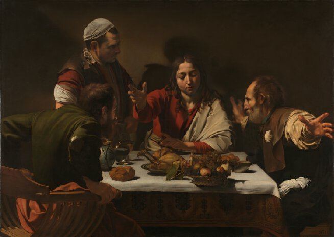 Supper at Emmaus (Caravaggio, London) httpswwwnationalgalleryorgukserveriipFIF