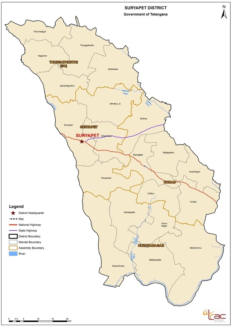 Suryapet district New Suryapet District Map Mandals and Revenue Divisions in