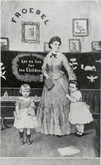 Susan Blow Susan Elizabeth Blow with children in a kindergarten