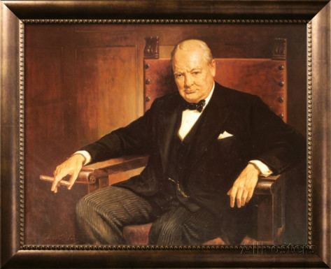 winston churchill portrait 80th birthday