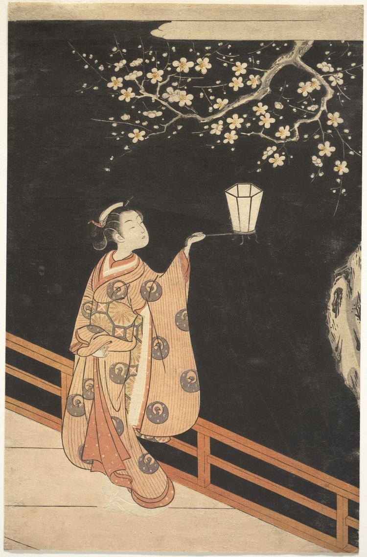 Suzuki Harunobu FileSuzuki Harunobu Woman Admiring Plum Blossoms at