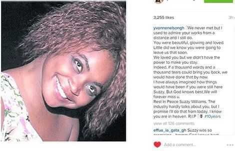 Suzzy Williams Yvonne Nelson Pays Tribute To The Late Suzzy Williams General