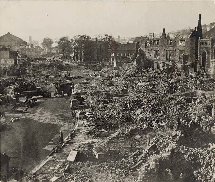 Swansea Blitz Bomb damage following the 39Three Night39s Blitz39 of Swansea 1941