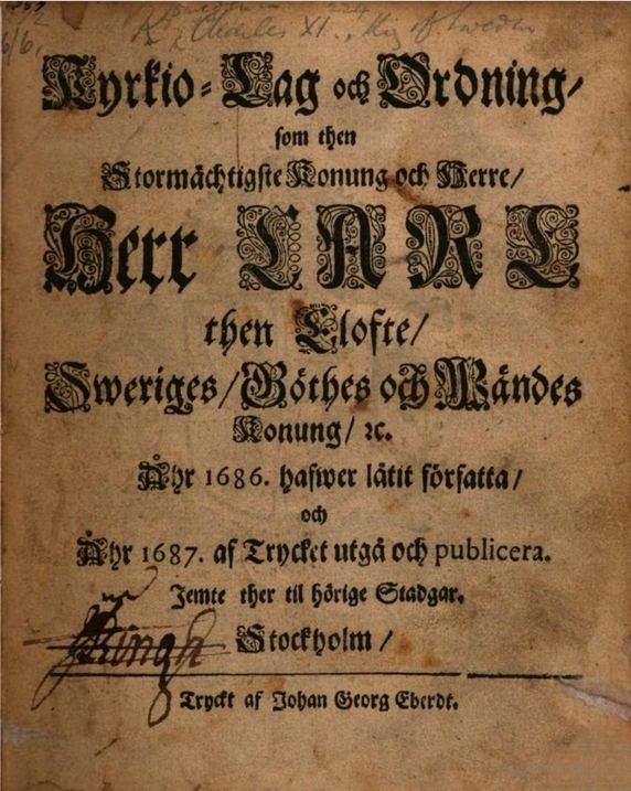 Swedish Church Law 1686