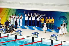 Swimming at the 2008 Summer Olympics – Men's 4 × 100 metre freestyle relay httpsuploadwikimediaorgwikipediacommonsthu