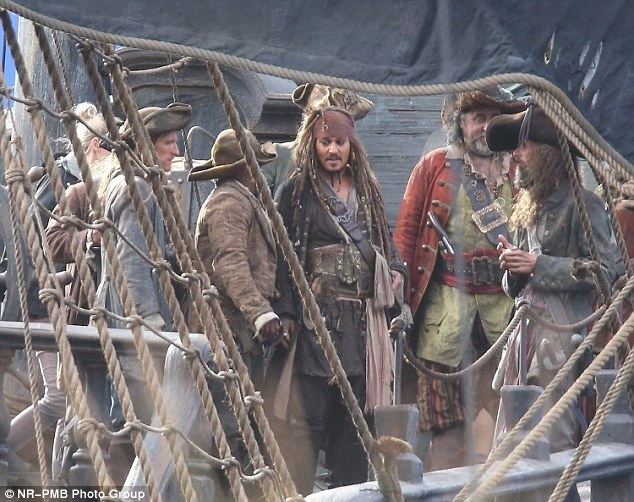 Swings or Roundabouts movie scenes Arrr Johnny Depp dressed as Captain Jack Sparrow and crew filming new scenes for Pirates