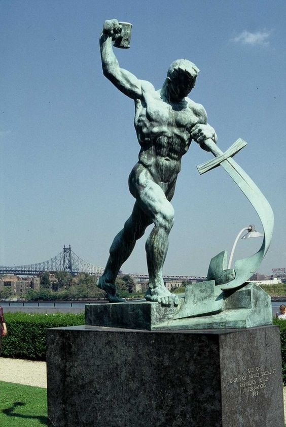 Swords to ploughshares Let Us Beat Swords into Plowsharesquot Isaiah 24 Statue in UN Garden