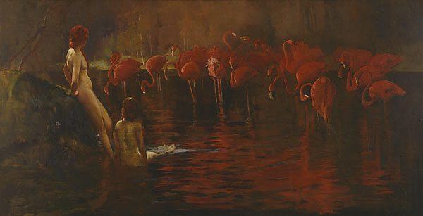 Sydney Long Flamingoes 1902 by Sydney Long The Collection Art