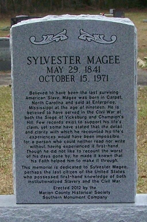 Sylvester Magee Gravesite of Sylvester Magee the last American Slave