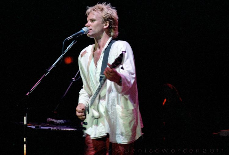 Synchronicity Tour The Police 1983 Sting on stage during the first leg of their