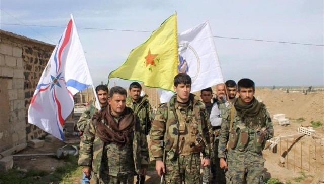 Syria Flag Democratic Forces YPG International YPJ Jaysh al-Thuwar Raqqa  Seljuq