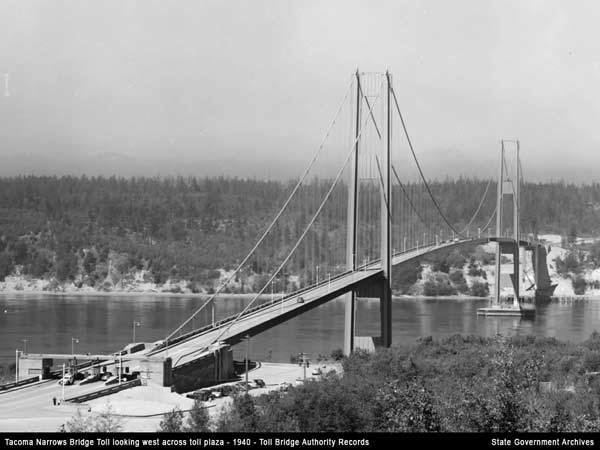 Tacoma Narrows Bridge (1940) Archives photos capture opening of two key bridges