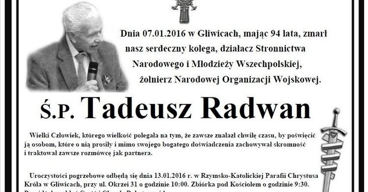 Tadeusz Radwan RUCH CHRISTUS REX Zmar dziaacz narodowy i onierz NOW Tadeusz Radwan