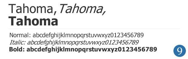 Tahoma (typeface) Top 10 Web Safe Blogging Fonts