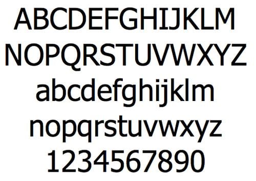 Tahoma (typeface) Common Fonts and what they look like