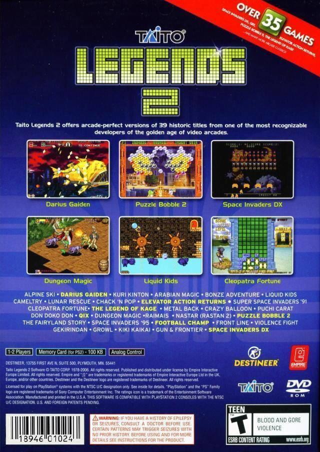 Taito Legends 2 Taito Legends 2 Box Shot for PlayStation 2 GameFAQs