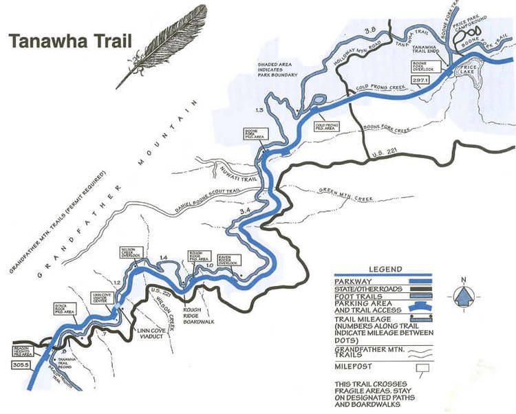 Tanawha Trail Tanawha Trail 135 miles Moderate Milepost 3055