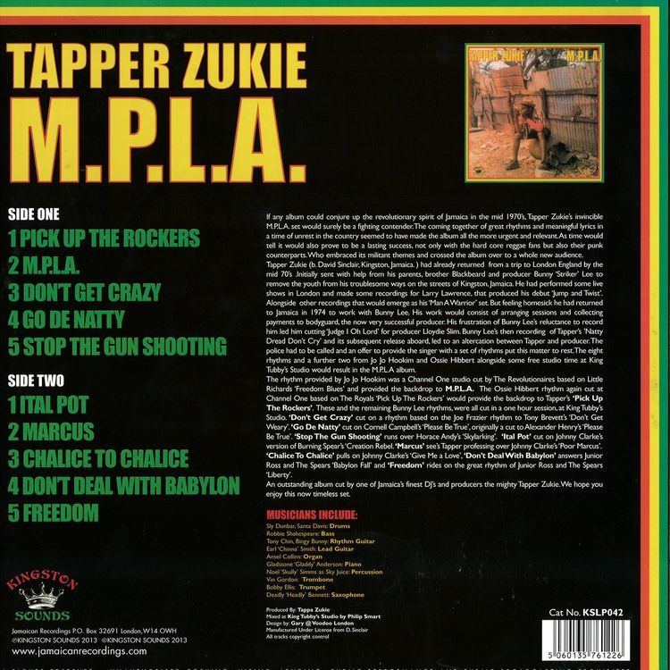 Tapper Zukie Tapper Zukie Mpla Kingston Sounds KSLP042 Vinyl