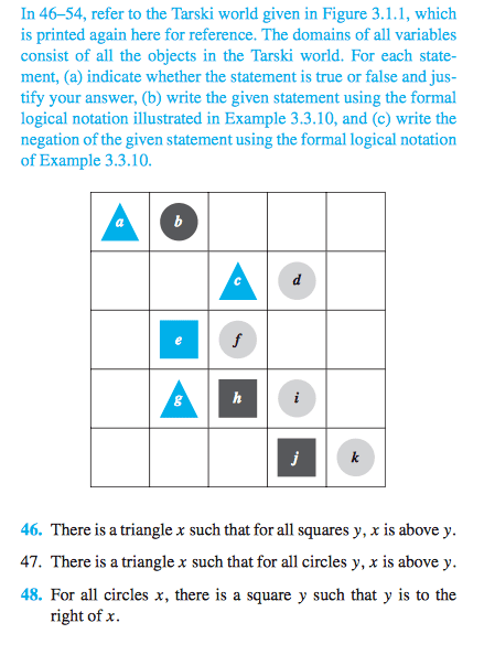 Tarski's World In 4654 Refer To The Tarski World Given In Figur Cheggcom