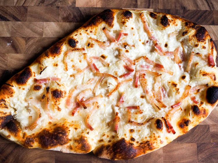 Tarte flambée The Art of Tarte Flambe Alsatian Pizza With Fromage Blanc Bacon