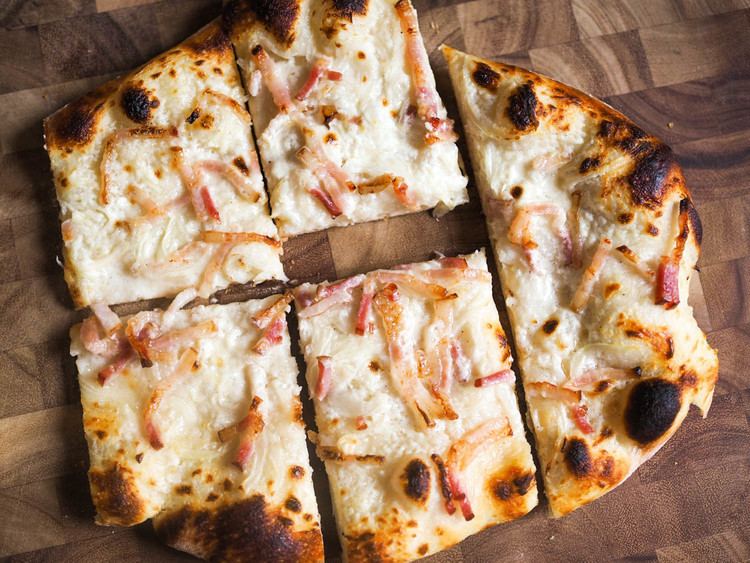 Tarte flambée The Art of Tarte Flambe Alsatian Pizza With Fromage Blanc Bacon