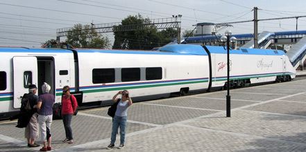 Tashkent–Samarkand high-speed rail line Train travel in Uzbekistan Train times fares how to buy tickets