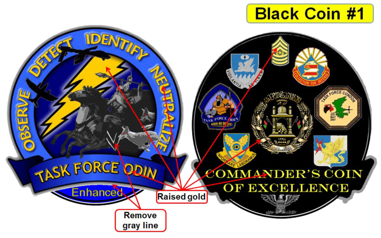Task Force ODIN Heraldry Workshop Task Force ODIN Commander39s Coin of Excellence