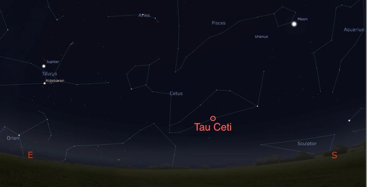 Tau Ceti Ceti Sunlike star only twelve light years away may have a