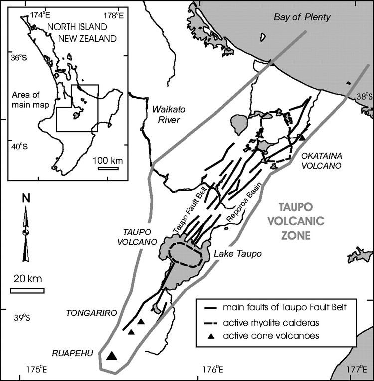 Taupo Volcanic Zone Interactions between volcanism rifting and subsidence implications