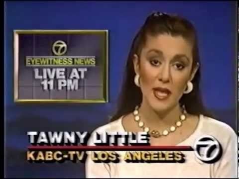 Tawny Little wearing a white shirt as Eyewitness News anchor in KABC-TV Los Angeles.